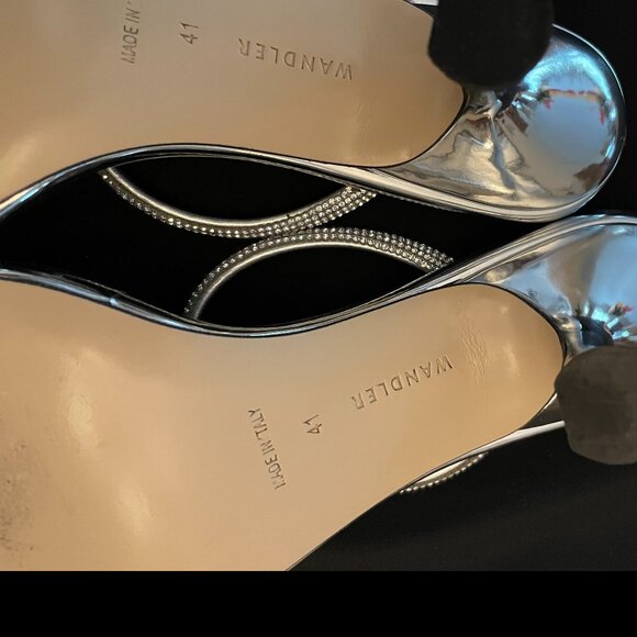 Authentic. Wangler Julio Strass Silver Sandal: Size 41 - Picture 11 of 11